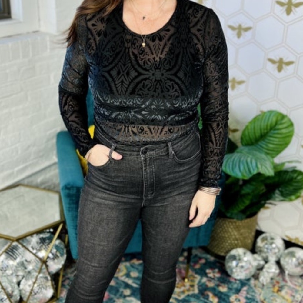 Velvet & Mesh Bodysuit